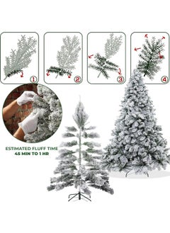 7.9 Feet Premium Snow Flocked Artificial Holiday Christmas Tree Metal Hinges And Foldable Base For Home And Office Party Christmas Decoration With 1500 Branch Tips Full Tree For Indoor And Outdoor - pzsku/Z58C33CBA3EBBC55ED0DAZ/45/_/1733934745/18189178-67b4-46dd-895f-edfece75fe07