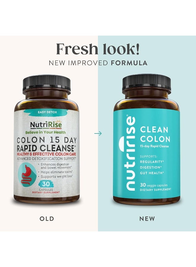 نوتري رايز NUTRIRISE، تطهير القولون، دعم إزالة السموم المتقدم، 30 كبسولة - Image 2