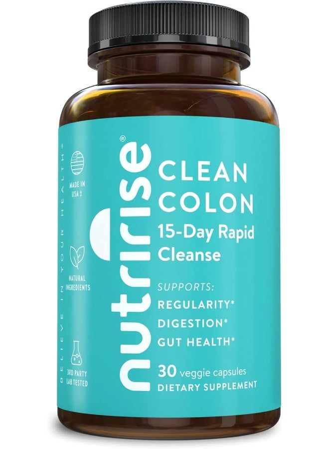 نوتري رايز NUTRIRISE، تطهير القولون، دعم إزالة السموم المتقدم، 30 كبسولة - Image 1