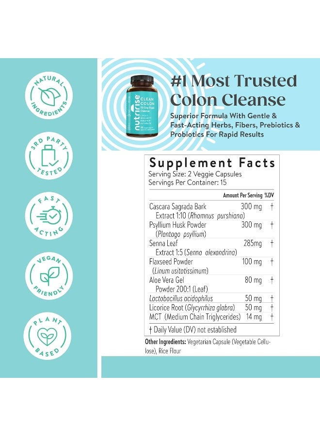 نوتري رايز NUTRIRISE، تطهير القولون، دعم إزالة السموم المتقدم، 30 كبسولة - Image 3