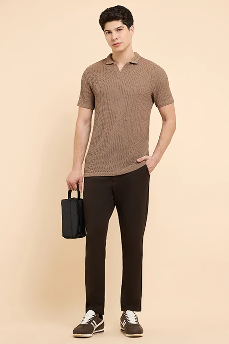 أر أند بي Knitted Polo T-Shirt with Short Sleeves