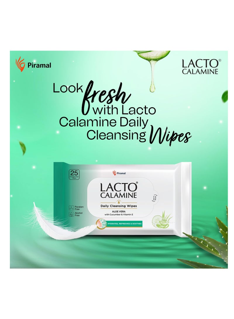 لاكتو كلامين مناديل اليومية لتنظيف الوجه حزمة من المناديل المبللة للوجه مع الصبار والخيار وفيتامين E، مزيل المكياج، مرطب، منعش، مهدئ وخالى من الكحول - Image 2