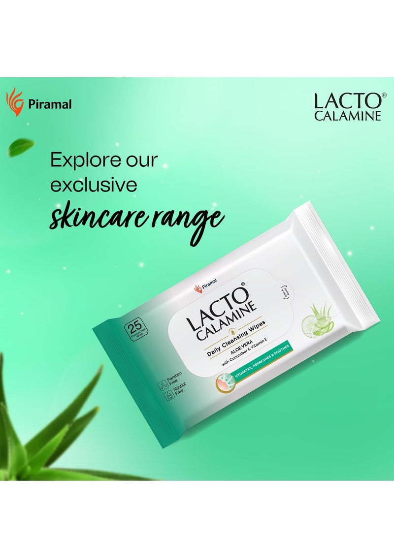 لاكتو كلامين مناديل اليومية لتنظيف الوجه حزمة من المناديل المبللة للوجه مع الصبار والخيار وفيتامين E، مزيل المكياج، مرطب، منعش، مهدئ وخالى من الكحول - Image 4