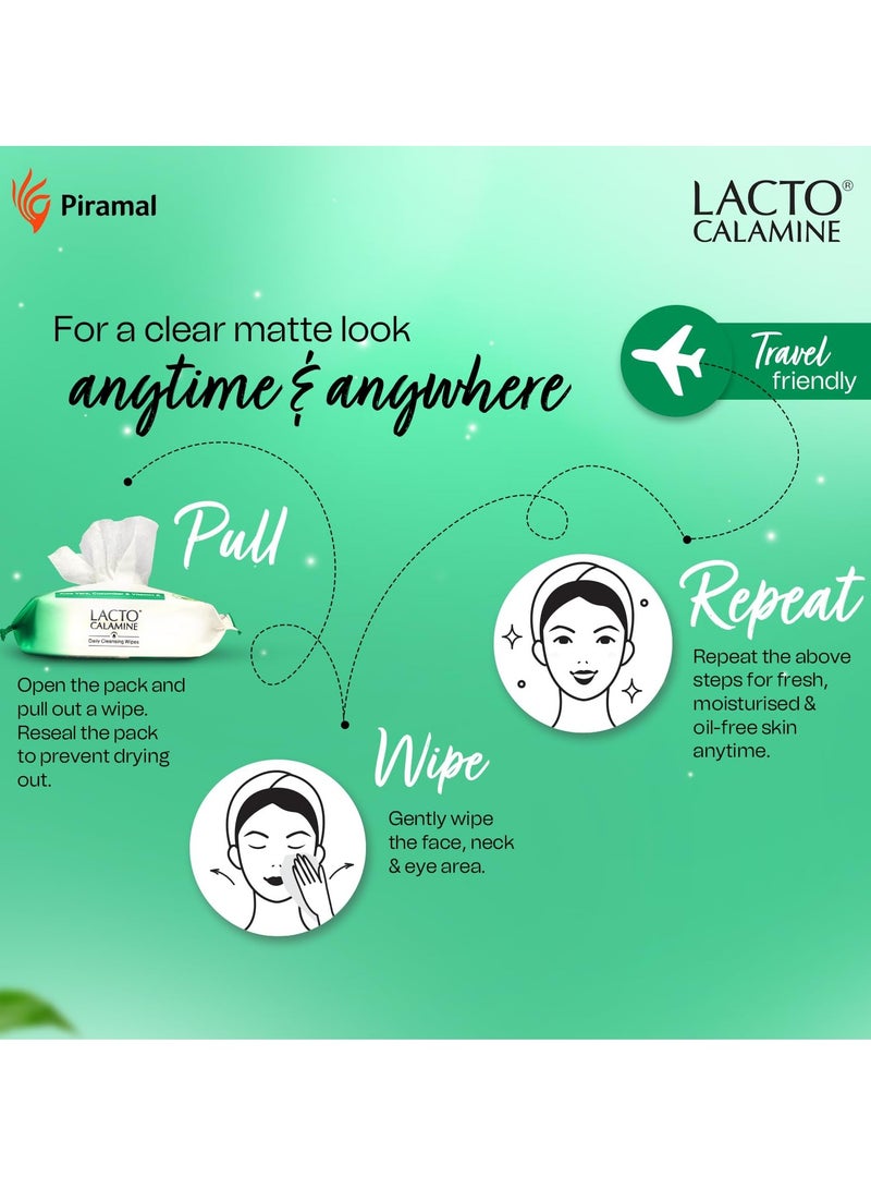 لاكتو كلامين مناديل اليومية لتنظيف الوجه حزمة من المناديل المبللة للوجه مع الصبار والخيار وفيتامين E، مزيل المكياج، مرطب، منعش، مهدئ وخالى من الكحول - Image 5