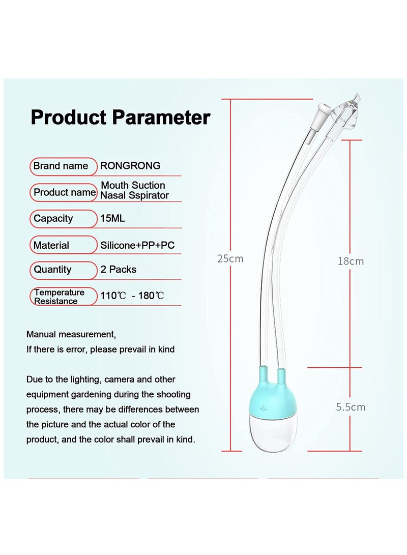 KASTWAVE 2 Pcs Nasal Aspirators Baby, Baby Nose Unblocker Premium Anti-backflow Snot Sucker for Baby, Newborn and Toddlers Nose Congestion Relief - Image 1