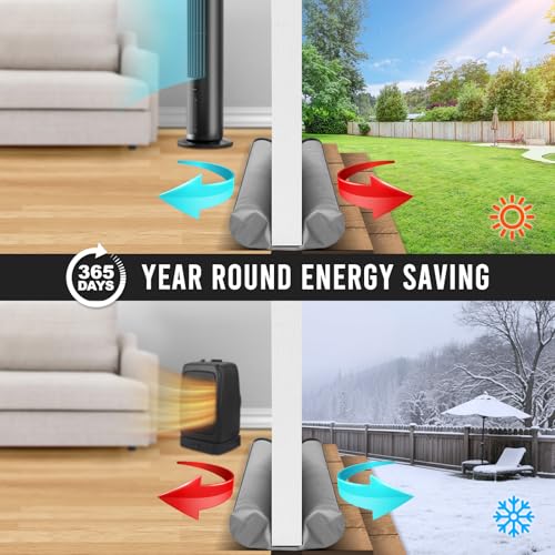 Comfyanno Under Door Draft Stopper - Bottom Door Gap Filler & Seal - Fits 30” to 36” Door - Windproof Coating Cover - Block Noise, Sound, Cold Air, Light, Wind - Easy Install Draft Blocker - Gray - Image 5