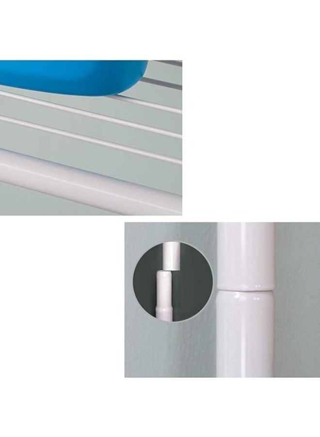 رف تخزين ثلاثي الطبقات لغسالة الملابس، منظم قابل للتعديل مانع للانزلاق/يوضع فوق المرحاض، منظم موفر للمساحة في الحمام، رف أرضي معدني مطلي بمسحوق معدني - Image 4