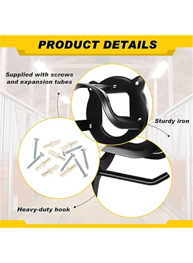 Arabest 3 Counts Horse Bridle Rack Bracket Bridle Hooks Tack Storage Halter Hanger Metal Holder with Tubes and Screw for Horse Barn Supplies(Black) - Image 3