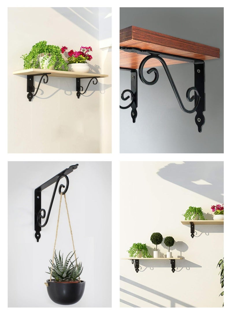 HOMESTAR 4-Piece Shelf Bracket S-Shape - Medium with 44-Piece Drywall screws & Plastic Anchor Kit S-Shaped Wall Brackets Pre-Drilled Mounting Holes for Easy Installation Ideal Kitchen, Garage, and Office Use - Image 5