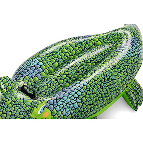 H2O Go H2OGO! Buddy Croc Ride-On - Inflatable Crocodile, 60" x 28" - Bestway, Kids Pool Accessory, Water Float, Heavy Duty Handles, Easy Inflate & Deflate, Suitable for Ages 3+ - Image 4