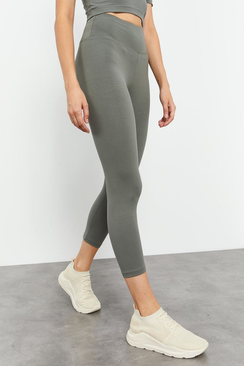 Tommy Life Çağla Women's High Waist Capri-Crop T-Shirt Slim Fit Leggings Set - 95285 - Image 2