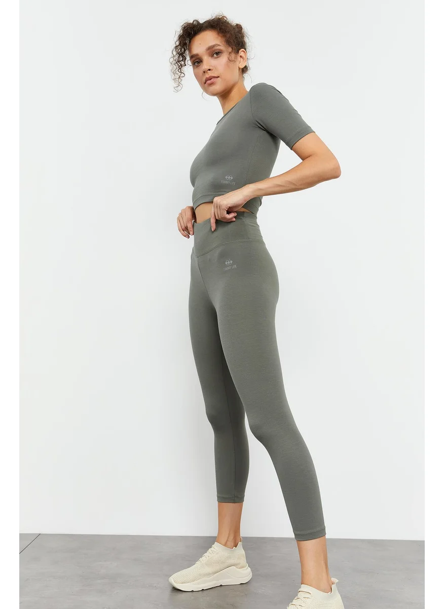 Tommy Life Çağla Women's High Waist Capri-Crop T-Shirt Slim Fit Leggings Set - 95285