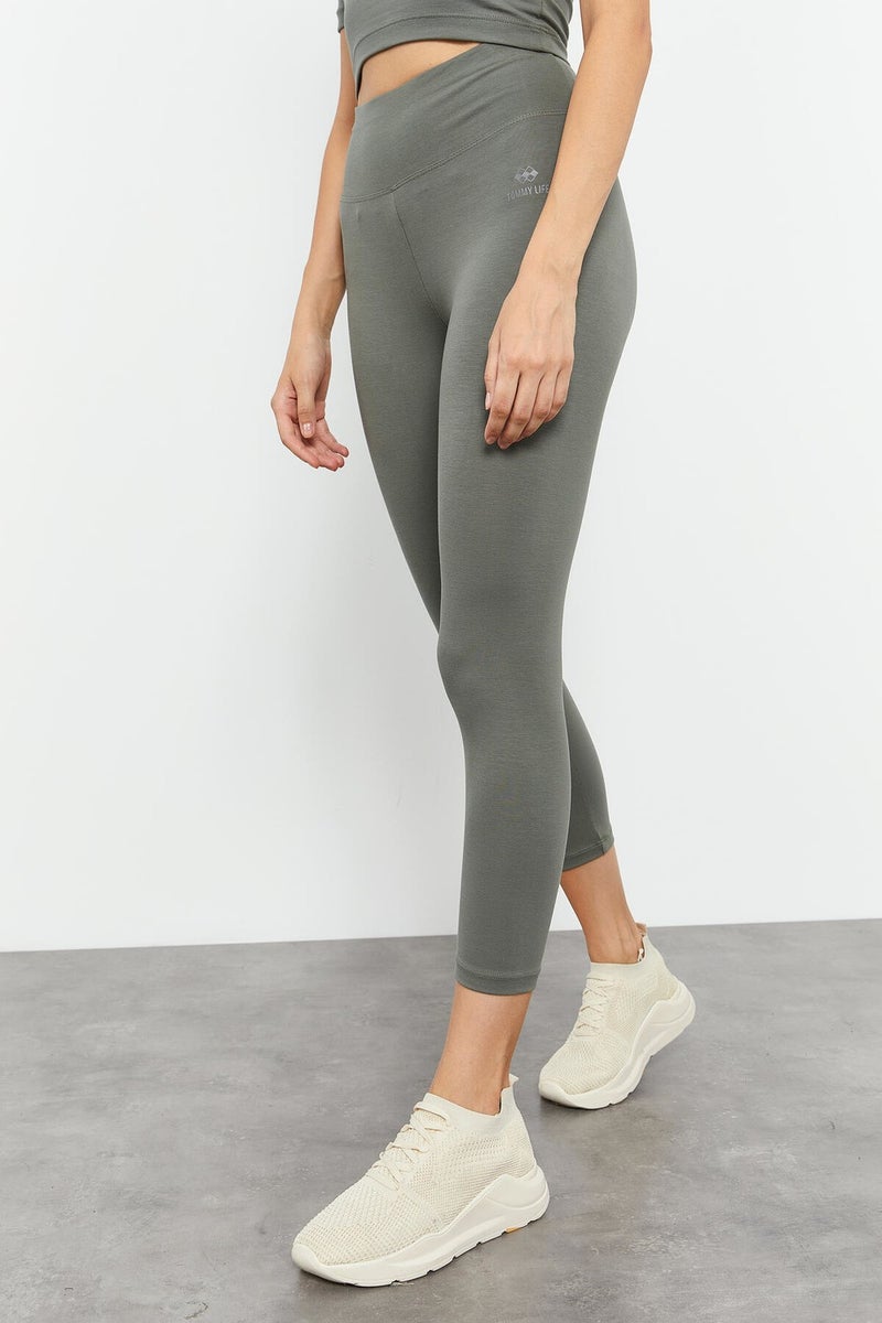 Tommy Life Çağla Women's High Waist Capri-Crop T-Shirt Slim Fit Leggings Set - 95285 - Image 5