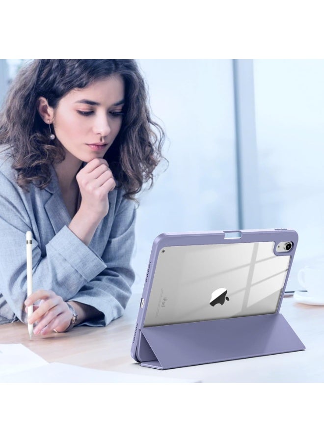 Compatible with iPad A16 11th Generation 11 Inch 2025 Case, Case with Pencil Slot, Transparent Back Shell Cover Auto Sleep/Wake Up, (lavender) - Image 3
