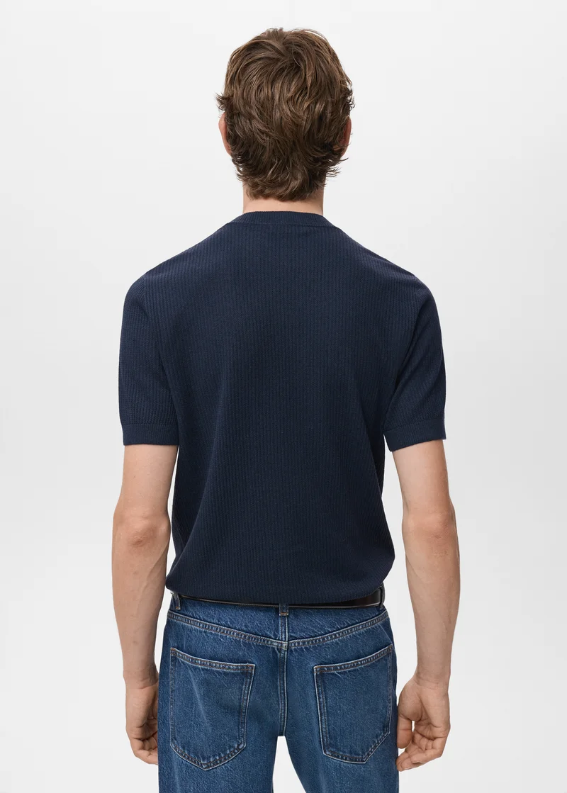 Mango Man Ribbed knit t-shirt