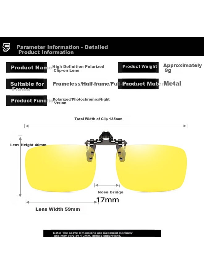 Lovedru Ralph Drew Night Driving Gl Anti-glare Anti-glare Near-sighted Clip-on High Definition Photochromic Polarized Night Vision Gl Clip - Image 1