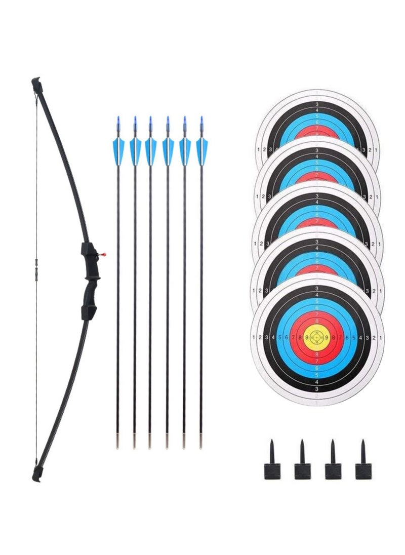 Rock Pow Kids Bow and Arrow Set Upgraded Wear-Resistant Youth Bow and Arrow Kids and Beginner Bow Practice Bow With 6 Arrows and Accessories For Outdoor Practice Sports Game Hunting Easy to Install  - Image 1