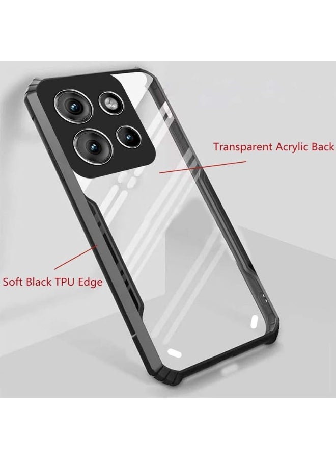 Muzz Ultra Thin Shock Proof 4 Sides Protection Clear Transparent Back Cover Case with Black Border for Motorola Moto Edge 70 (5G) - Image 4
