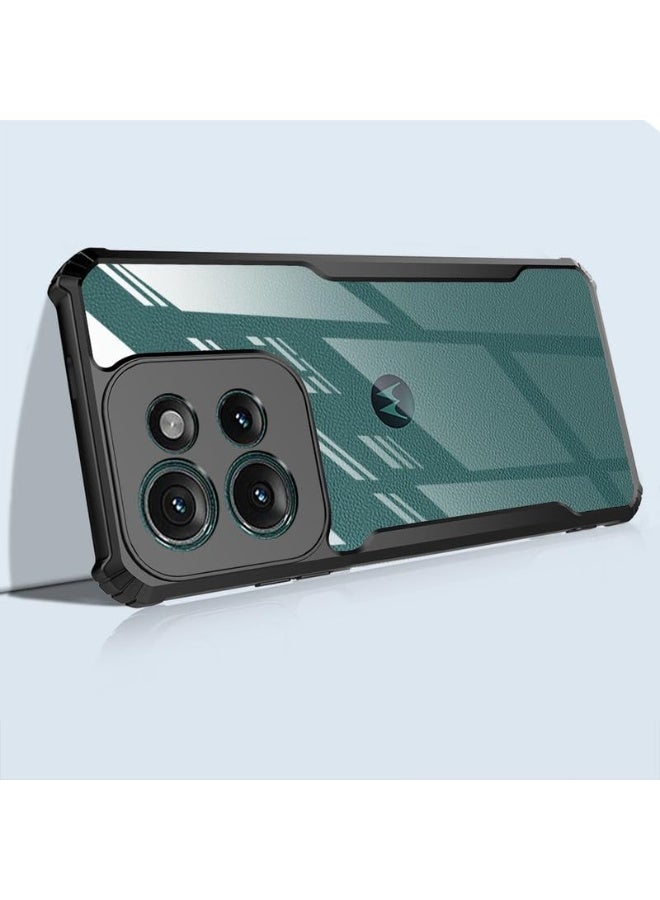 Muzz Ultra Thin Shock Proof 4 Sides Protection Clear Transparent Back Cover Case with Black Border for Motorola Moto Edge 70 (5G) - Image 2