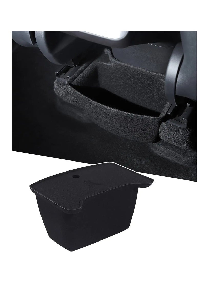 Captaintech Storage Box ​for Fit Tesla Model Y, Rear Center Console Organizer Tray Flocking, Model Y Accessories 2nd Row Seat Organizer Container 2021 2022 (Rear Middle ABS Box)  - Image 1
