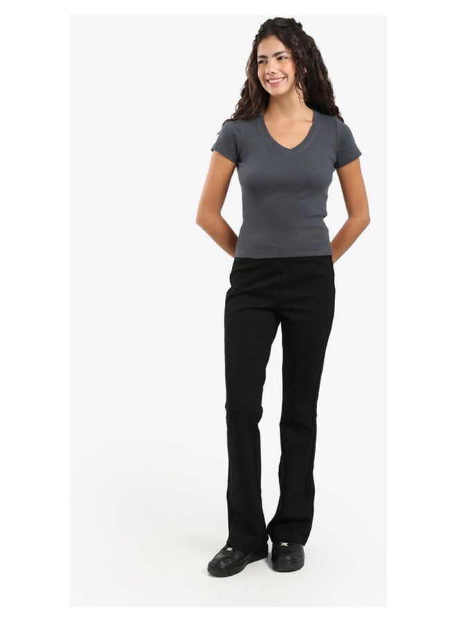 Carina Black Cotton Blend Pants - Image 1