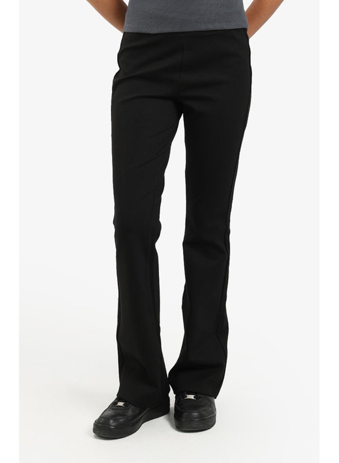 Carina Black Cotton Blend Pants - Image 2