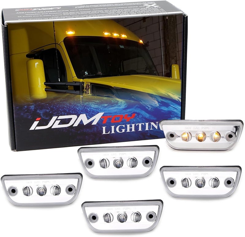 iJDMTOY 5pc LED Front Cab Roof Marker Lights - Image 1