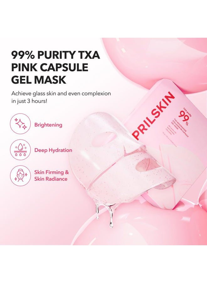 APRILSKIN TXA Pink Capsule Gel Mask | Overnight Face Mask for Glass Glow Skin I 99% High-Purity Tranexamic Acid 3 for uneven skin tone I Elasticity, Hydrating and Firming I Korean Skincare I 30g x 4ea - Image 2