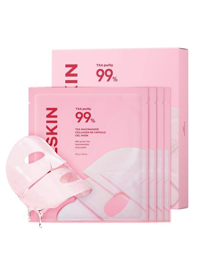 APRILSKIN TXA Pink Capsule Gel Mask | Overnight Face Mask for Glass Glow Skin I 99% High-Purity Tranexamic Acid 3 for uneven skin tone I Elasticity, Hydrating and Firming I Korean Skincare I 30g x 4ea - Image 1