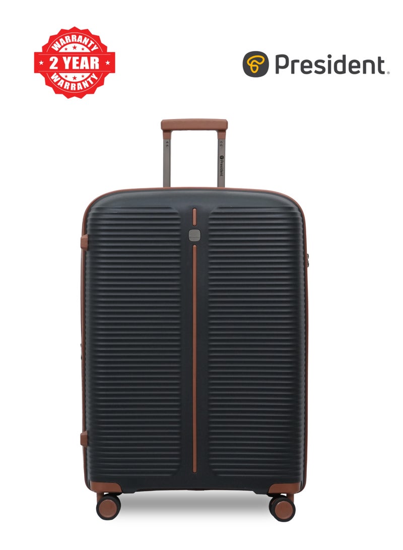 President PP single piece luggage High-quality Travel bag ( L ) spinner wheels, Model -97980 ( BLACK ) - Image 1