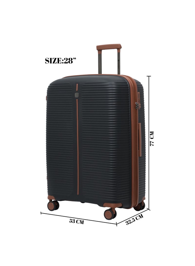 President PP single piece luggage High-quality Travel bag ( L ) spinner wheels, Model -97980 ( BLACK ) - Image 2