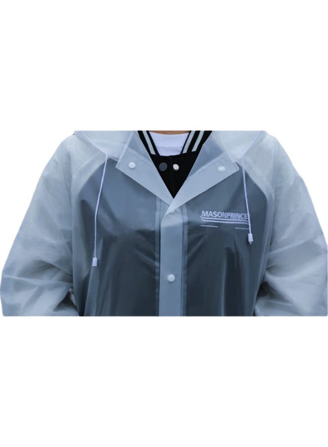 Deli Disposable Raincoat (New Material), Thickened Adult Outdoor Hooded Seven-Button One-Piece Rain Poncho, White, 3-Pack - Image 3