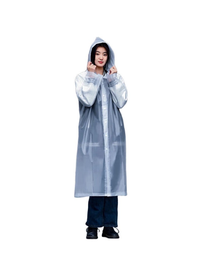 Deli Disposable Raincoat (New Material), Thickened Adult Outdoor Hooded Seven-Button One-Piece Rain Poncho, White, 3-Pack - Image 1