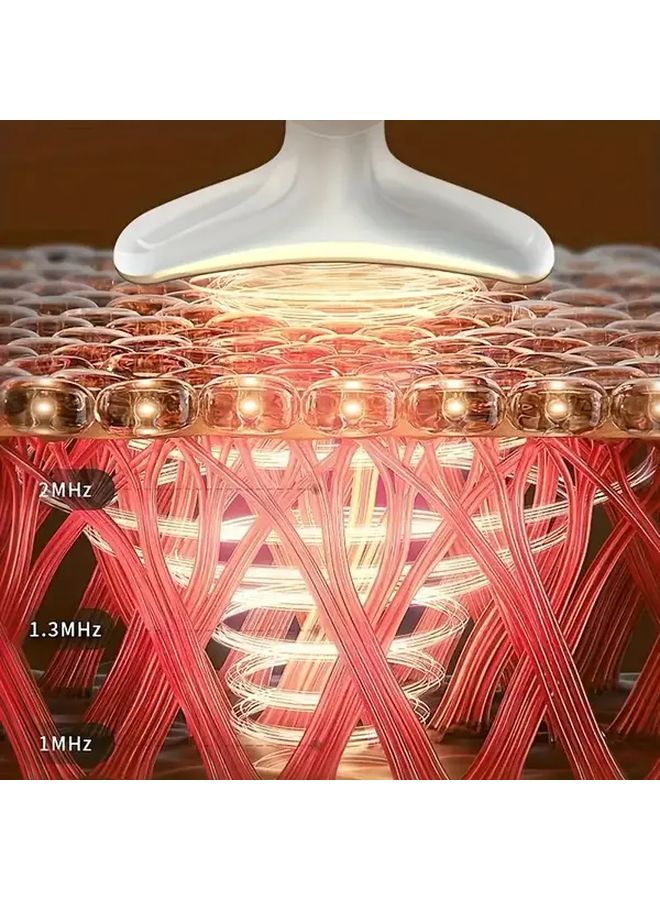 مساج الوجه الأبيض المحمول على شكل V، جهاز تجميل مصمم لتقليل تجاعيد الرقبة - Image 3