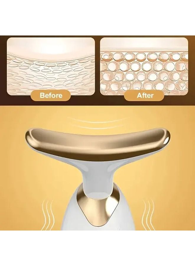 مساج الوجه الأبيض المحمول على شكل V، جهاز تجميل مصمم لتقليل تجاعيد الرقبة - Image 5