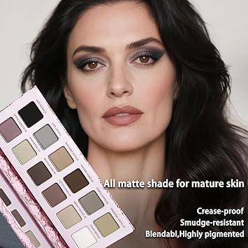 Afflano All Matte Eyeshadow Palette for Brown Eyes Highly Pigmented Taupe Grey Nude Neutral Eyeshadow Palette Smoky GothBlendable Cool Toned Matte Eye Shadow for Mature Women Everyday Natural Makeup - Image 2
