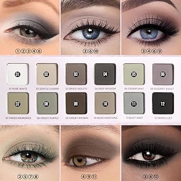 Afflano All Matte Eyeshadow Palette for Brown Eyes Highly Pigmented Taupe Grey Nude Neutral Eyeshadow Palette Smoky GothBlendable Cool Toned Matte Eye Shadow for Mature Women Everyday Natural Makeup - Image 5