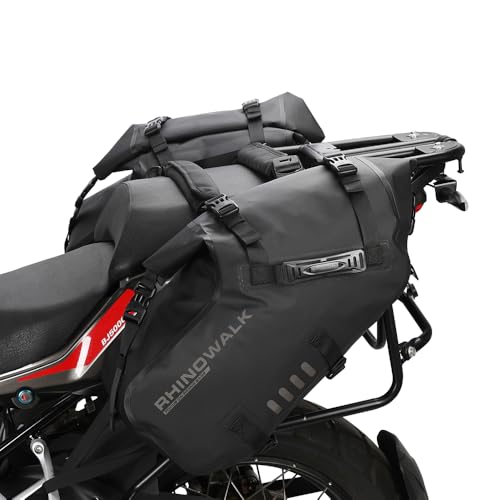 Rhinowalk Motorcycle Saddle Bags Waterproof Anti-Vibration Motor Side Bags Shoulder Bag Motorbike Panniers 28L(14L*2) for most Adventure and Sport Motorcycle Racks, 1 Pair - Image 1
