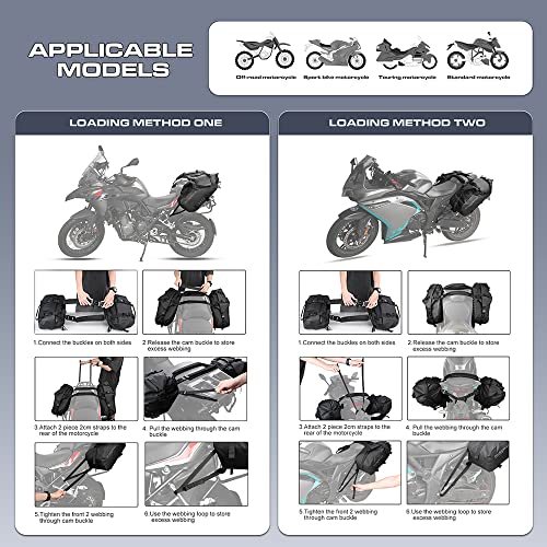 Rhinowalk Motorcycle Saddle Bags Waterproof Anti-Vibration Motor Side Bags Shoulder Bag Motorbike Panniers 28L(14L*2) for most Adventure and Sport Motorcycle Racks, 1 Pair - Image 5