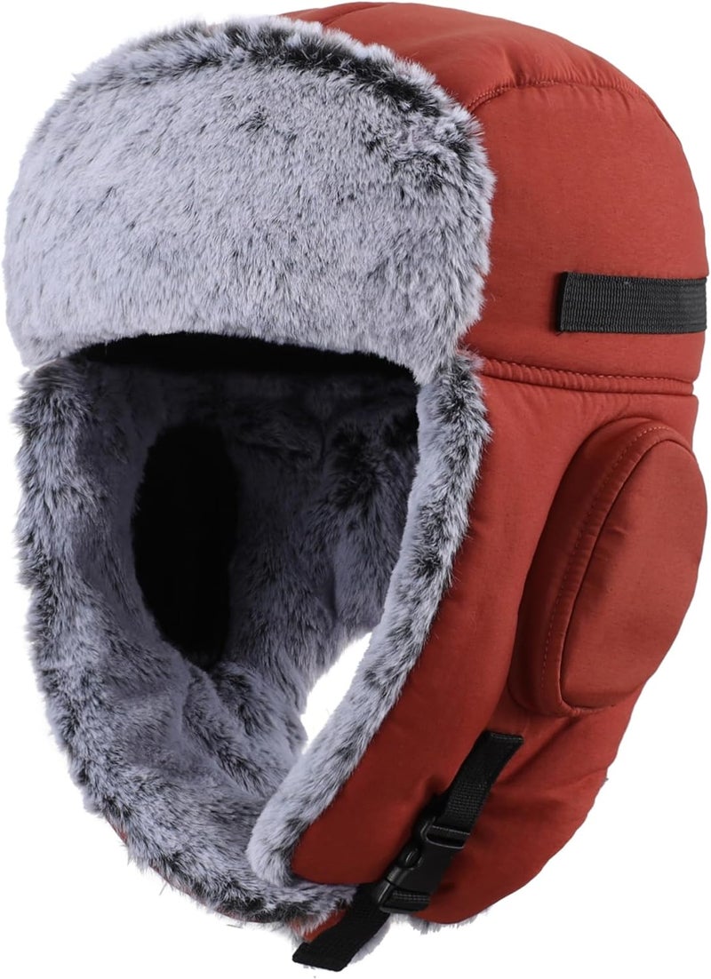 Connectyle Men's Trapper Hat with Faux Fur Linning Eskimo Windproof Winter Warm Hats Ushanka Hunting Hat - Image 1