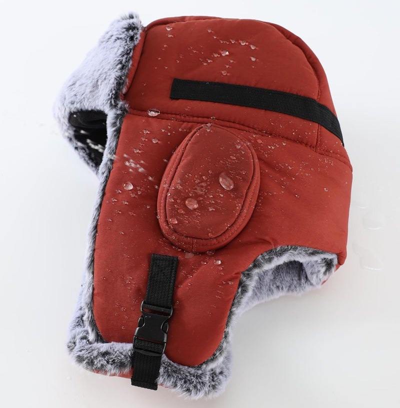 Connectyle Men's Trapper Hat with Faux Fur Linning Eskimo Windproof Winter Warm Hats Ushanka Hunting Hat - Image 2