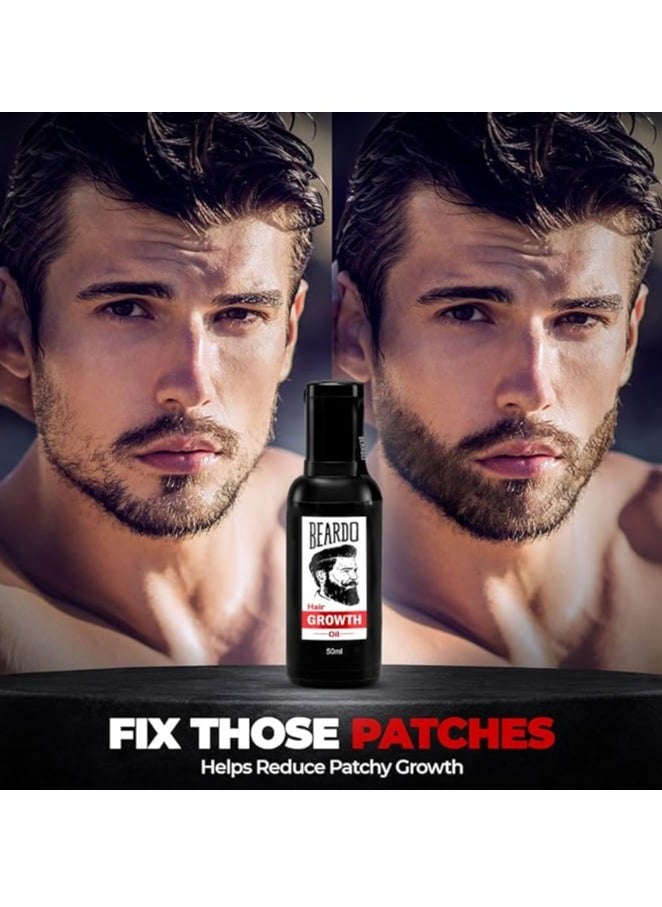 Beardo Beard Booster Combo - Beard and Hair Growth Oil - 50 ml with Beard Activator Advance Derma Roller for Men | Supports faster beard growth and thicker looking beard