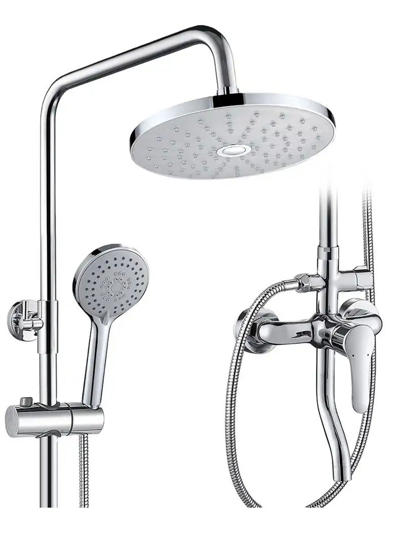 VALENCIA Hassan Premium Multi-Function Bathroom Shower System with Rain Shower Head, Handheld Showerhead, Adjustable Holder, Diverter, and Swiveling Bracket - Image 1