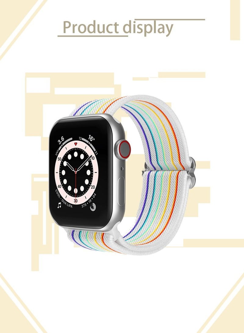 Compatible Apple Watch Bands 42mm 44mm 45mm 49mm Double Loop Adjustable Ripple Pattern Soft Breathable Nylon Band, Suitable for Women & Men's Apple Watch SE & Ultra/Ultra2 Series 9 8 7 6 5 4 3 2 1 - Image 2