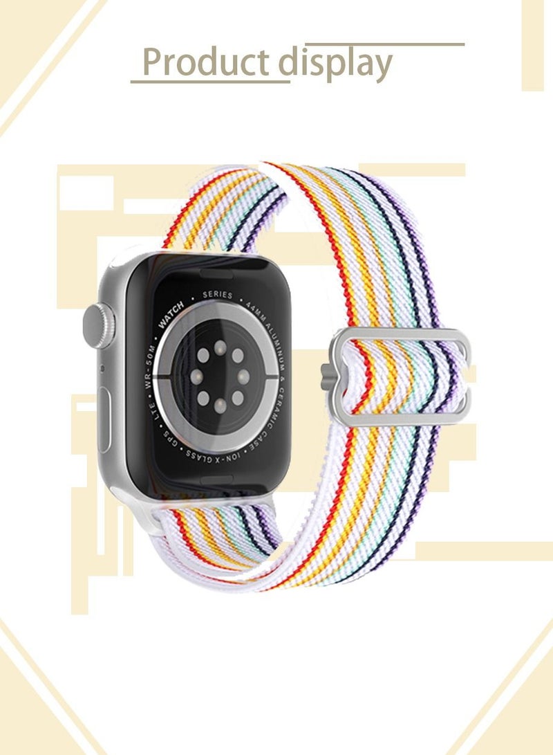Compatible Apple Watch Bands 42mm 44mm 45mm 49mm Double Loop Adjustable Ripple Pattern Soft Breathable Nylon Band, Suitable for Women & Men's Apple Watch SE & Ultra/Ultra2 Series 9 8 7 6 5 4 3 2 1 - Image 3