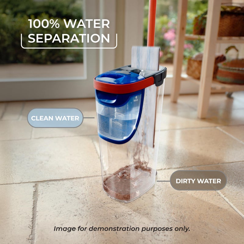 o cedar O-Cedar H2prO Flat Mop System | Quick Cleaning Tool | Clean with Water | Machine Washable Reusable Microfiber Mop Pad | Safe on Wood Floors, Vinyl, Tile, Baseboards, Walls - Image 2
