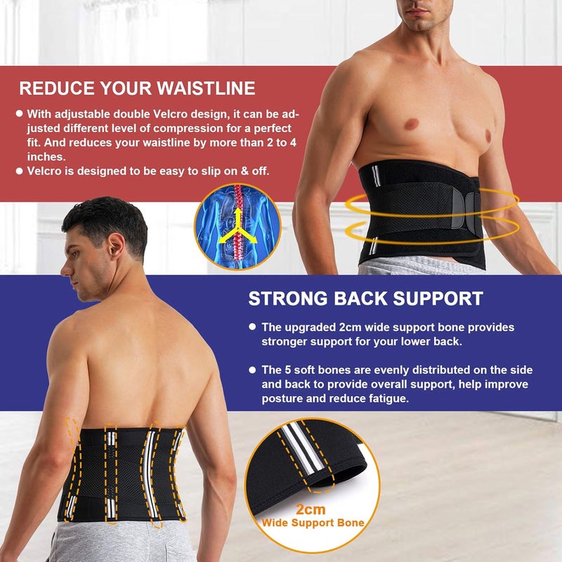 MOLUTAN Men Waist Trainer Trimmer Tummy Control Compression Shapewear Body Shaper Sweat Belt - Image 5