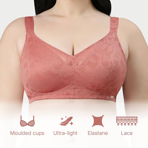 Enamor Women's 75% Nylon, 25% Elastane Wire Free Casual Full-Coverage Bra (F122_Rosette_36C) - Image 5