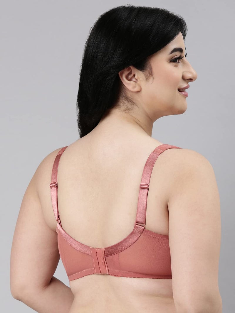 Enamor Women's 75% Nylon, 25% Elastane Wire Free Casual Full-Coverage Bra (F122_Rosette_36C) - Image 2