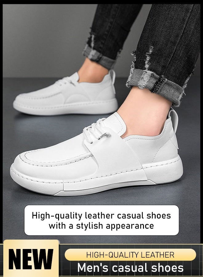 "الحد الأقصى لحجم الحذاء 46" حذاء رجالي كاجوال فضفاض بجزء علوي من الجلد مناسب لأربعة فصول - Image 1